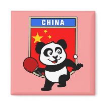 China Table Tennis Panda Fridge Magnet