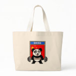 China Weightlifting Panda Canvas Bag