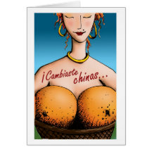 Chinas por botellas... greeting card
