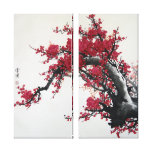 Chinese Cherry Blossom Painting (2 canvas)