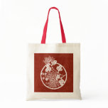 Chinese Chrysanthemums on Red - Tote Bag