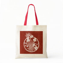 Chinese Chrysanthemums on Red - Tote Bag