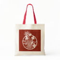 Chinese Chrysanthemums on Red - Tote Bag