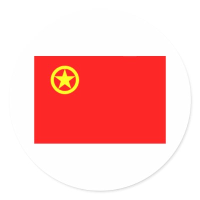 CHINESE COMMUNIST FLAG ROUND STICKERS by Freedom_T