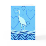 Chinese Crane Card - Watery Blues