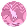 Chinese Crane Envelope Sealer - Purples and Pinks Round Stickers