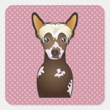 Chinese Crested Cartoon Square Sticker