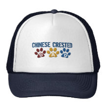 CHINESE CRESTED Dad Paw Print 1 Hats