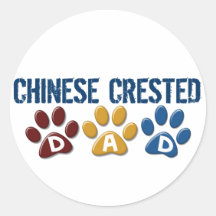 CHINESE CRESTED Dad Paw Print 1 Sticker
