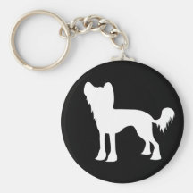 Chinese Crested Dog Silhouette keychain (dark)