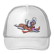 Chinese Crested Love Bucket Mesh Hats