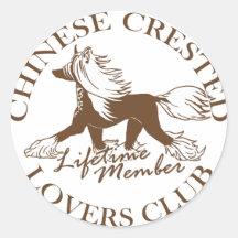 Chinese Crested Lovers Club Round Sticker