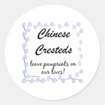 Chinese Crested Pawprints Sticker