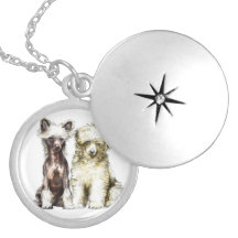 Chinese crested puppies pendant