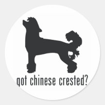 Chinese Crested Round Stickers