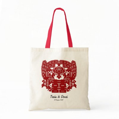 Chinese double happiness wedding bag gift by reddoublehappiness