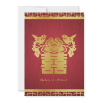 Chinese Double Happiness Wedding Invitation