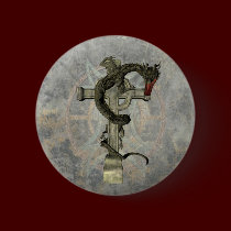 Chinese Dragon & Celtic Cross buttons
