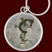 Chinese Dragon & Celtic Cross keychains