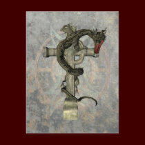 Chinese Dragon & Celtic Cross postcards