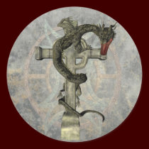 Chinese Dragon & Celtic Cross stickers