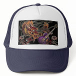 Chinese Dragon Purple Guitar Skull & Crossbone Hat