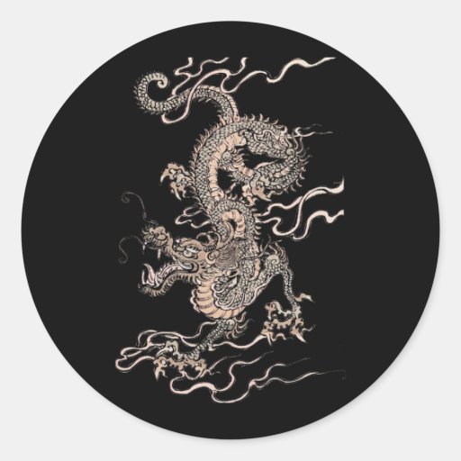 Chinese Dragon Round Sticker