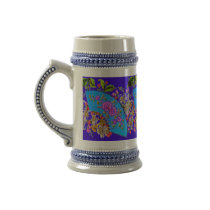 Chinese Fan Blue Heirloom Stein Mug
