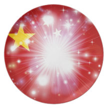 Chinese flag background plate