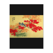 Chinese Gold and Red Floral Postcards