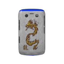 Chinese Gold Dragon on Lace Blackberry Case