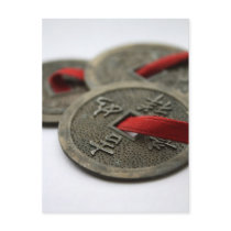 Chinese Good Luck Coins Post Card