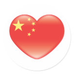 Chinese_heart_flag Round Sticker