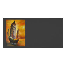 Chinese Junk Photo Card