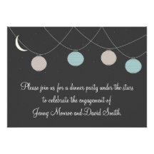 Chinese Lanterns and Stars Dinner Party Invitation