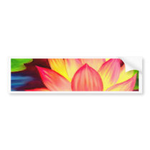 Chinese Lotus Water Lily Flower Art - Multi Bumper Stickers