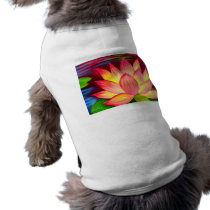 Chinese Lotus Water Lily Flower Art - Multi Pet T-shirt