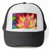Chinese Lotus Water Lily Flower Art - Multi Trucker Hat