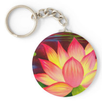 Chinese Lotus Water Lily Flower Art - Multi Keychains