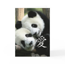 Chinese Loving Little Giant Pandas Card