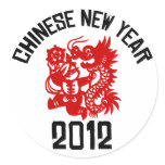 Chinese New Year 2012 Round Stickers
