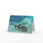 Chinese New Year Card With Red Dragon