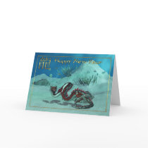 Chinese New Year Card With Red Dragon