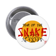 Chinese New Year of The Snake Pinback Button