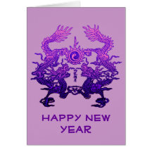 CHINESE NEW YEAR Purple Dragons Cards