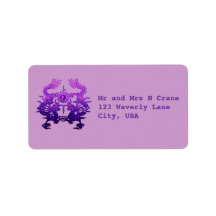 CHINESE NEW YEAR Purple Dragons Custom Address Labels