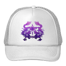 CHINESE NEW YEAR Purple Dragons Mesh Hats