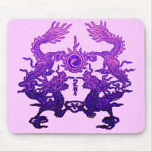 CHINESE NEW YEAR Purple Dragons Mousepad