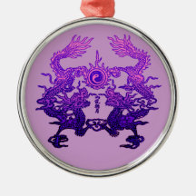 CHINESE NEW YEAR Purple Dragons Christmas Tree Ornaments
