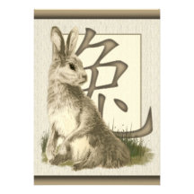Chinese New Year Rabbit 2011 Party Invitations